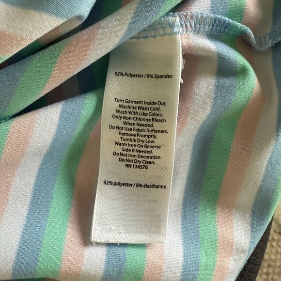 Vineyard Vines Mens Striped Polo Shirt XL Blue Pink Green Performance Stretch Sh - Picture 5 of 5